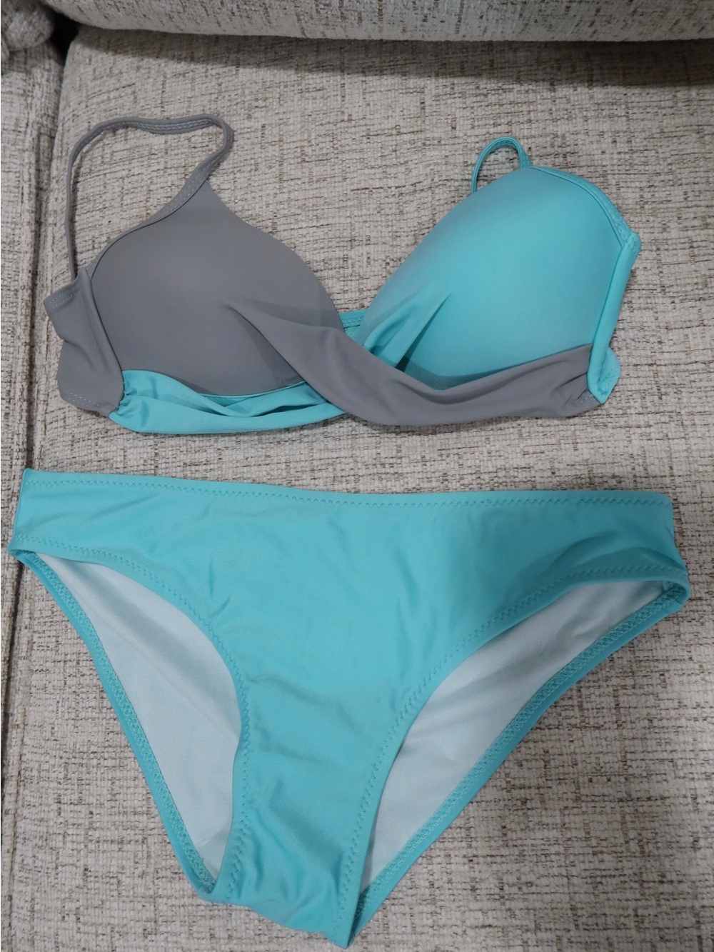 Women’s Bikini Teal and Gray Medium